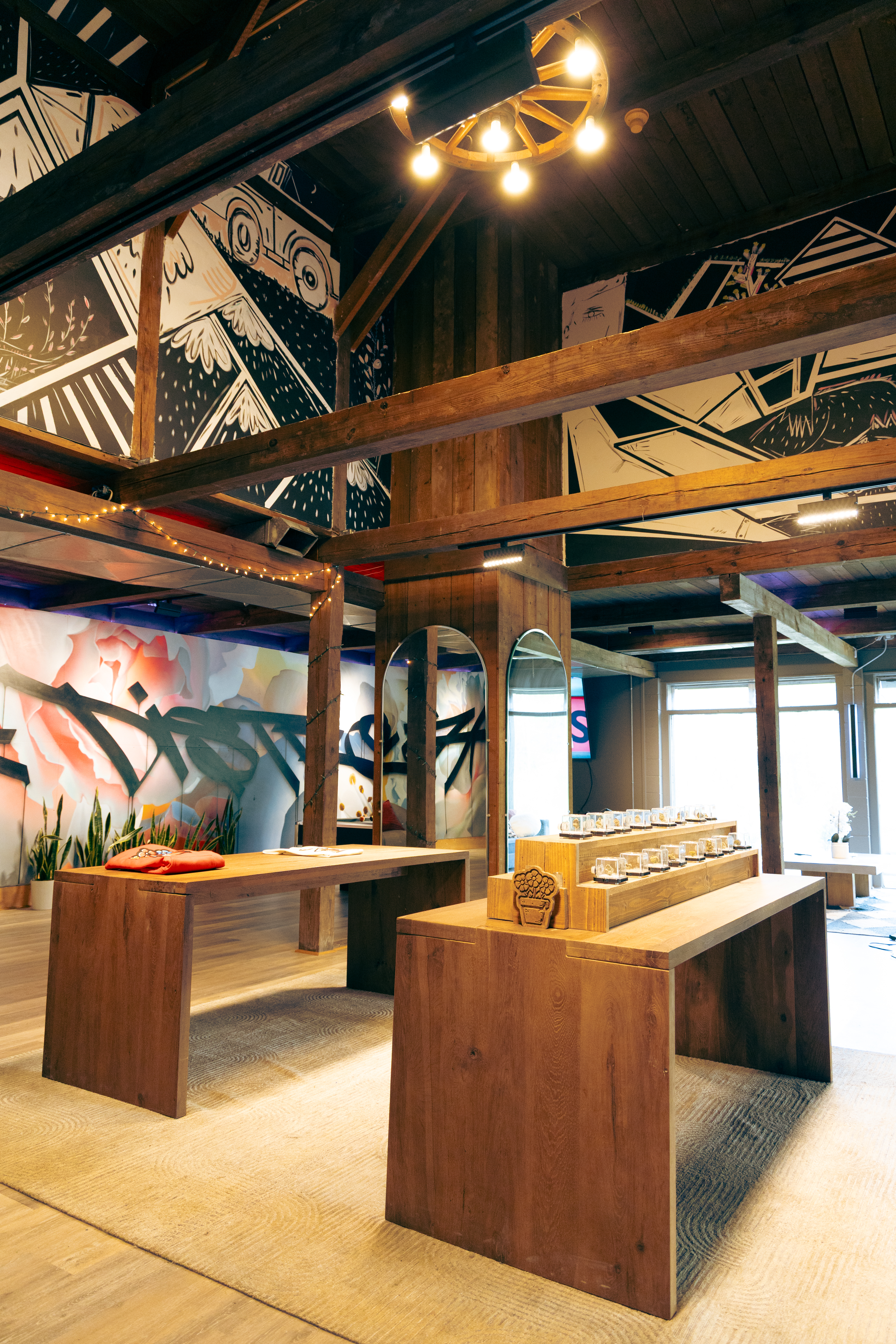 Industrial pendant light and ceiling art