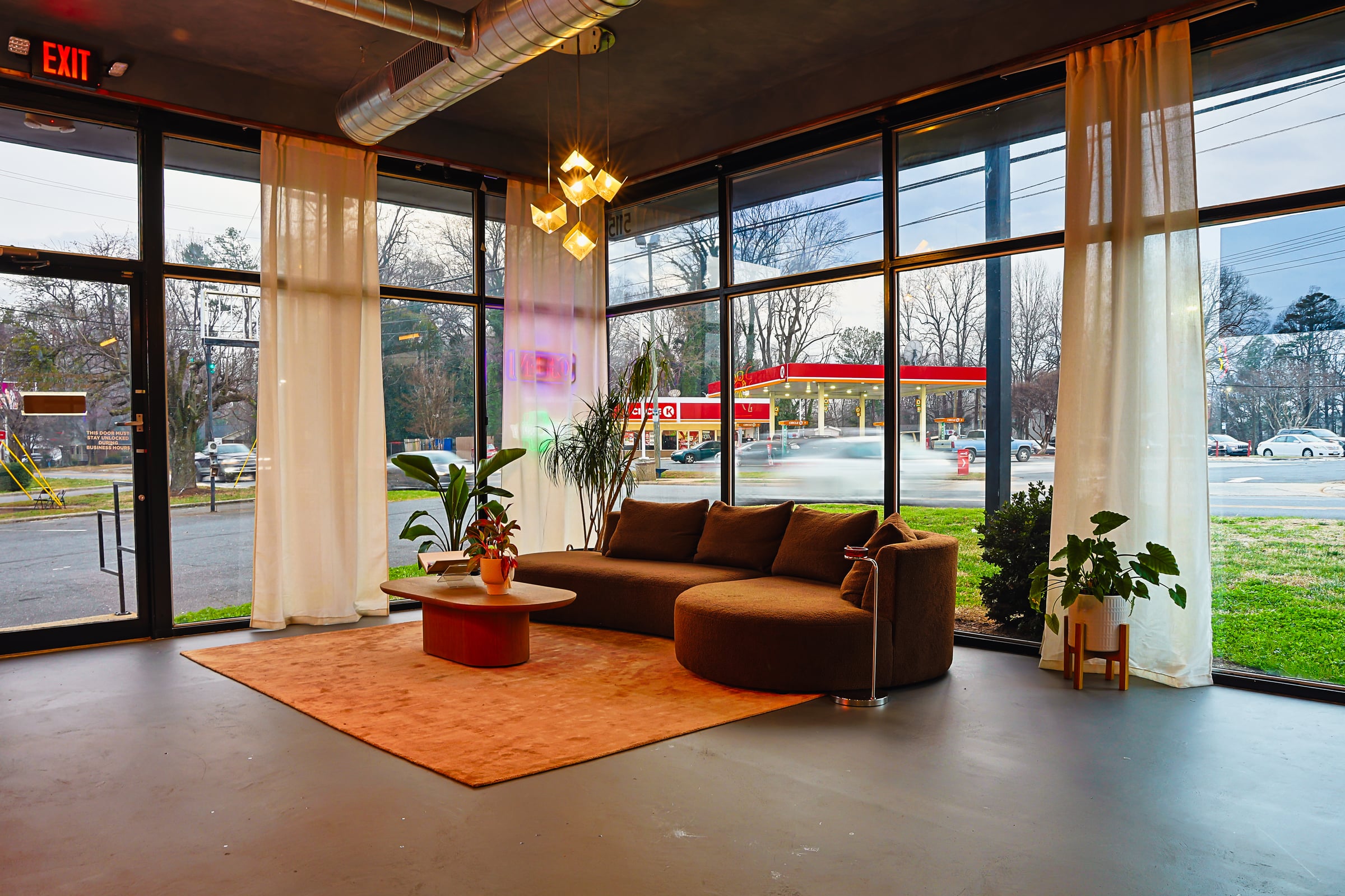 Wider view with curtains