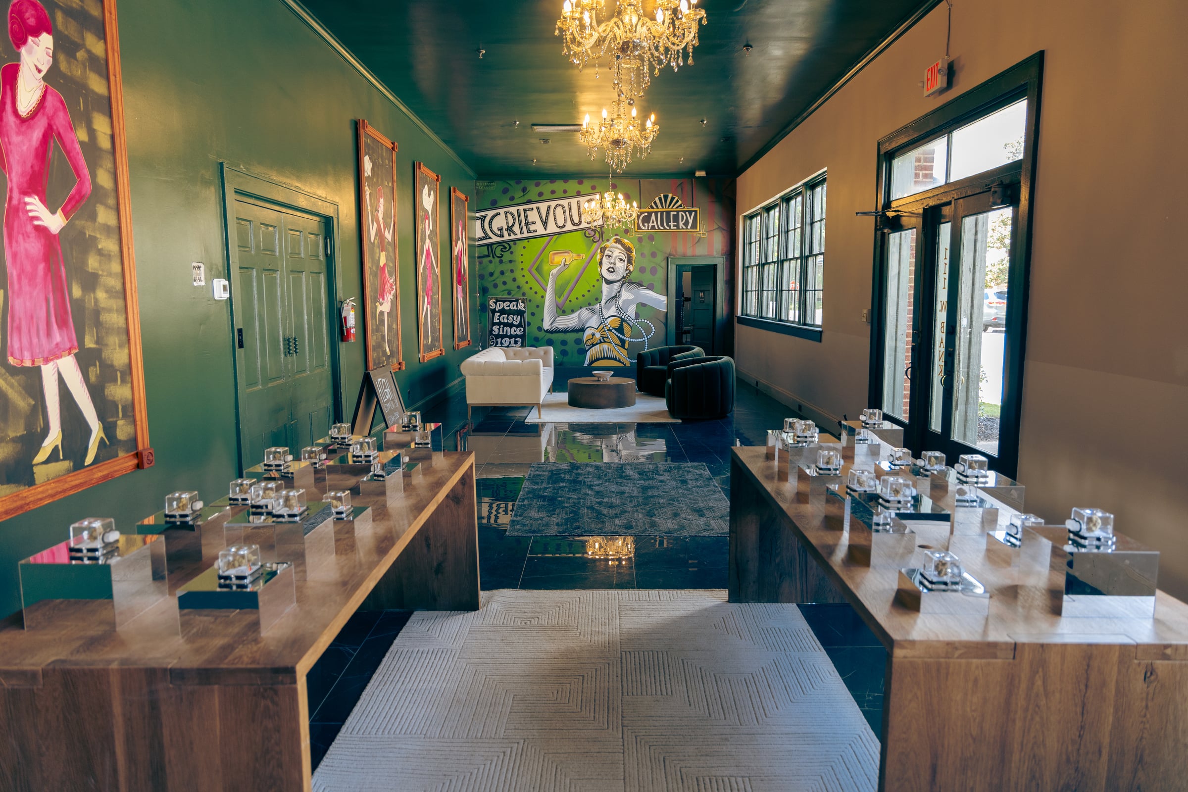Full-length view from lounge through floor